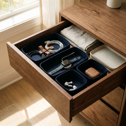7-Piece Premium Felt Drawer Organizer Set (Nestable)