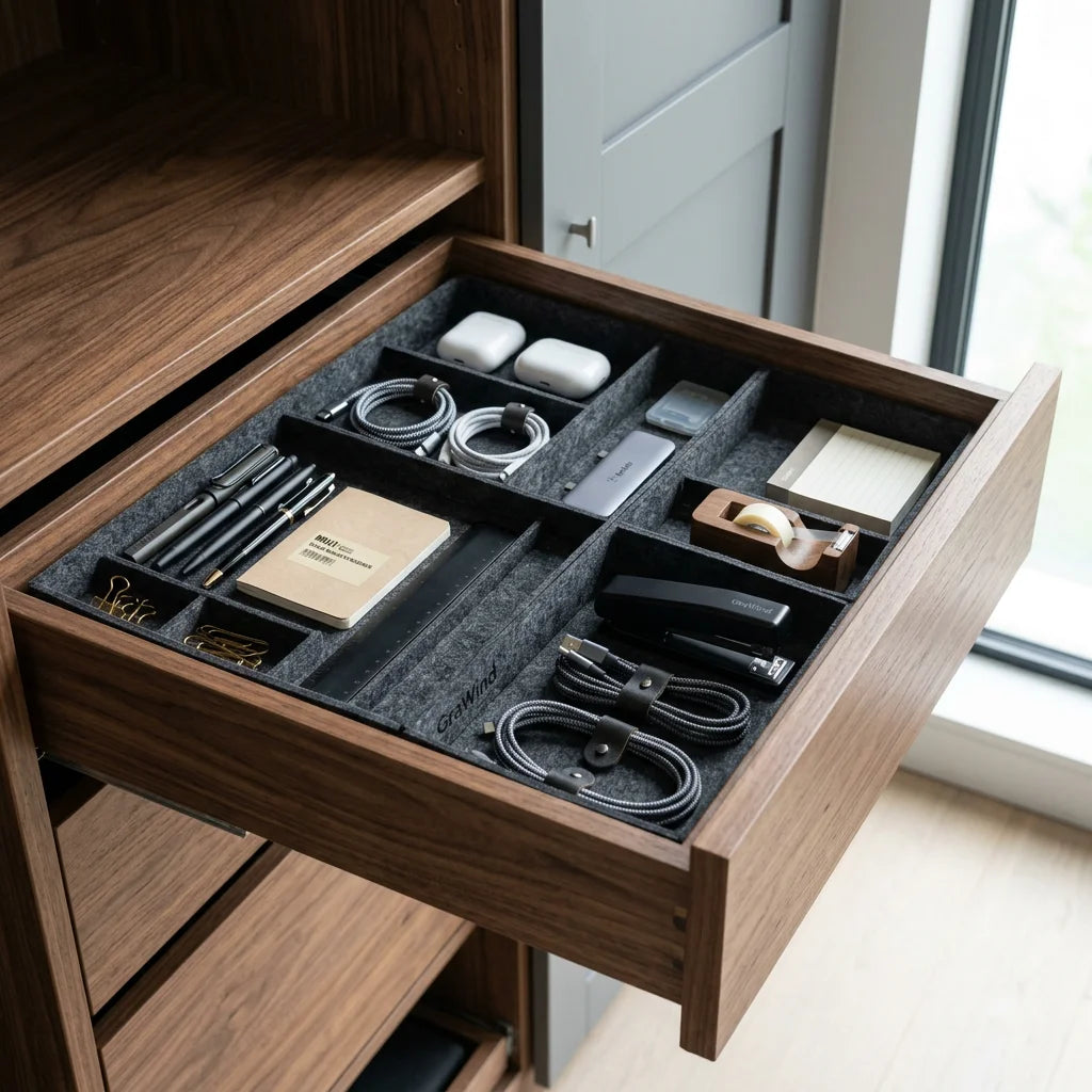 7-Piece Premium Felt Drawer Organizer Set (Nestable)