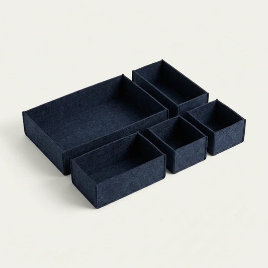 7-Piece Premium Felt Drawer Organizer Set (Nestable)