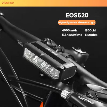 1800 LUMENS USB RECHARGEABLE BIKE HEADLIGHT – ANTI-GLARE DESIGN